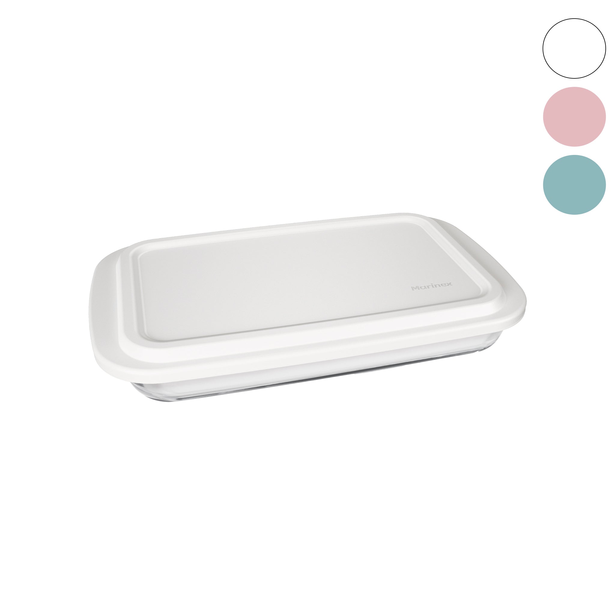 MARINEX RECT. ROASTERS WITH COLOURED PLASTIC LIDS, 1.6L