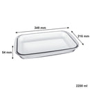 MARINEX RECT. ROASTER WITH COLOURED PLASTIC LID, 2.2LT (349X216X54MM)