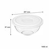 MARINEX GLASS MIXING BOWLS WITH COLOURED PLASTIC LIDS, 1.5L