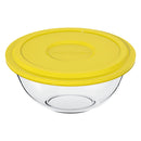 MARINEX GLASS MIXING BOWL WITH COLOURED PLASTIC LID, 1.5LT (94X210MM DIA)