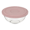 MARINEX GLASS MIXING BOWLS WITH COLOURED PLASTIC LIDS, 1.5L