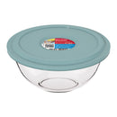 MARINEX GLASS MIXING BOWL WITH COLOURED PLASTIC LID, 1.5L