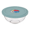MARINEX GLASS MIXING BOWL WITH COLOURED PLASTIC LID, 1.5L