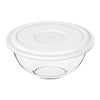 MARINEX GLASS MIXING BOWLS WITH COLOURED PLASTIC LIDS, 1.5L