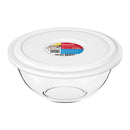 MARINEX GLASS MIXING BOWL WITH COLOURED PLASTIC LID, 1.5L