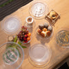 MARINEX GLASS MIXING BOWL WITH COLOURED PLASTIC LID, 1.5LT (94X210MM DIA)