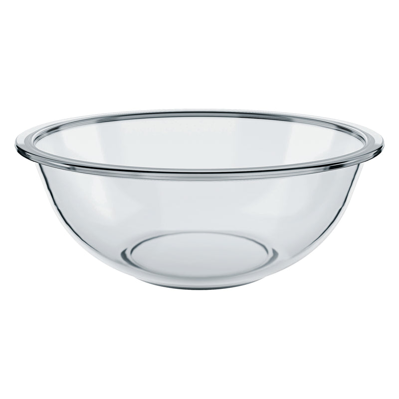 MARINEX GLASS MIXING BOWL WITH COLOURED PLASTIC LID, 1.5LT (94X210MM DIA)