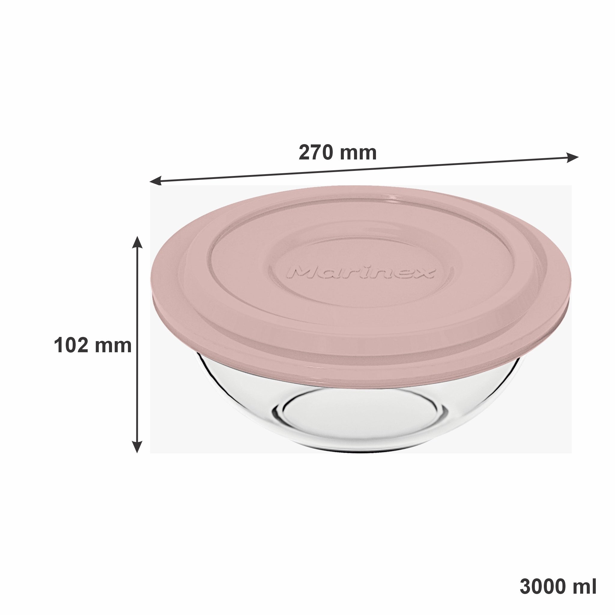 MARINEX MIXING BOWLS WITH COLOURED PLASTIC LIDS, 3L