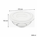 MARINEX MIXING BOWL WITH COLOURED PLASTIC LID, 3L