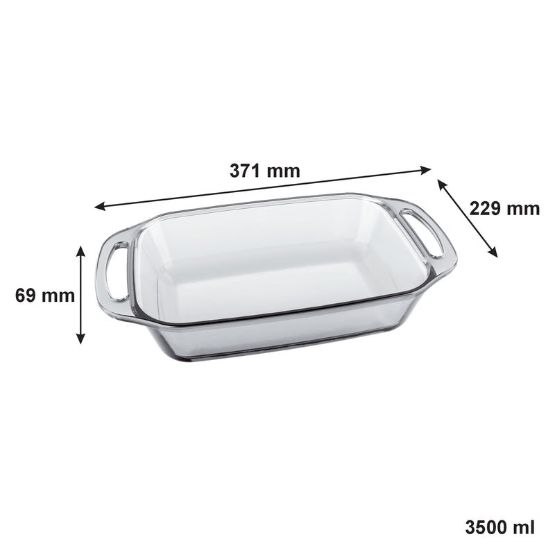 MARINEX SELETTA LARGE RECT. ROASTER WITH HANDLES, 3.5LT (371X229X69MM)