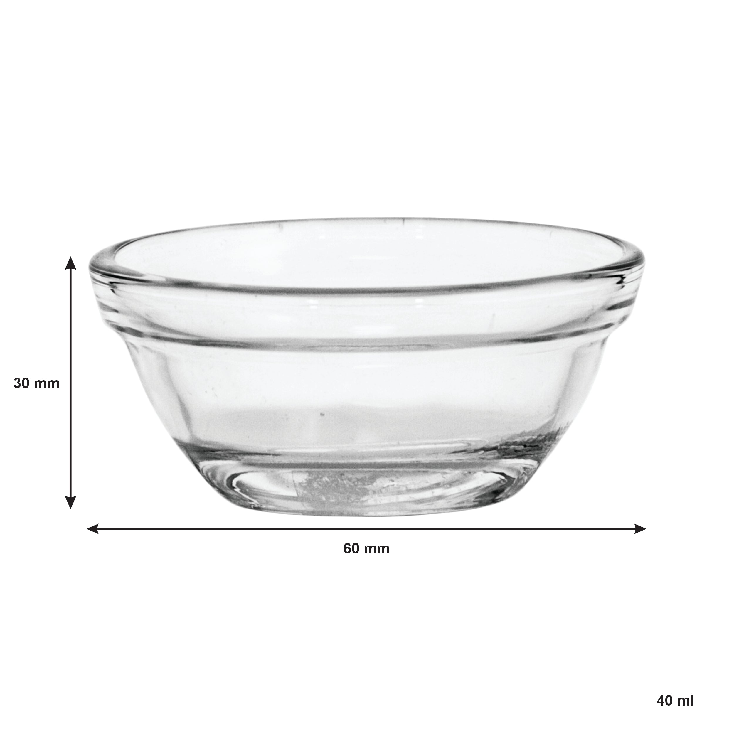 REGENT TEMPERED GLASS BOWL STACKABLE, 40ML