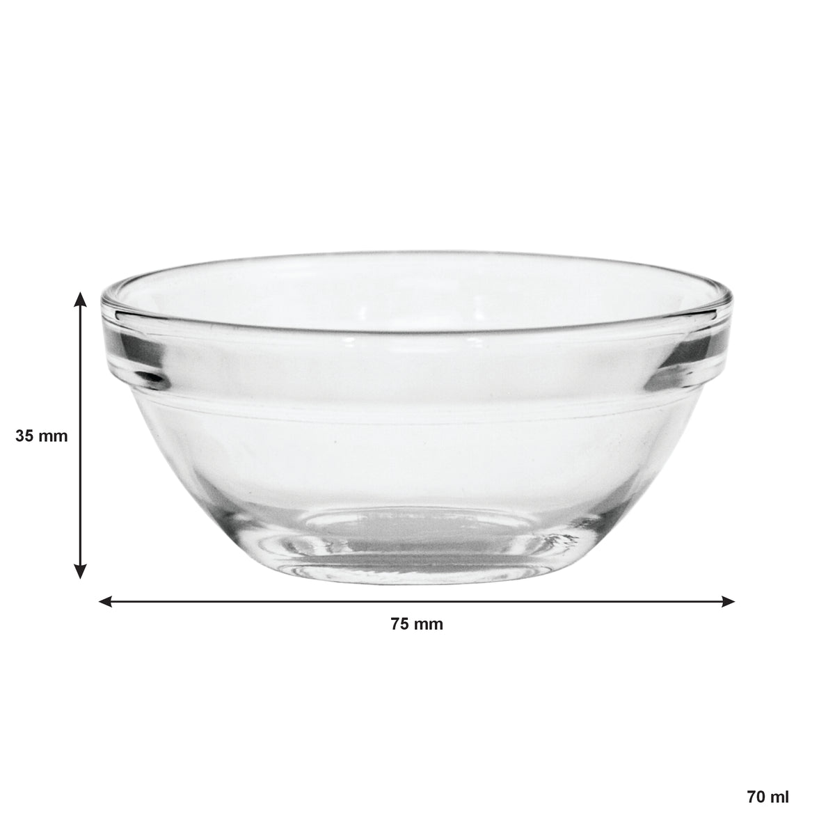 REGENT STACKABLE TEMPERED GLASS BOWL, 70ML