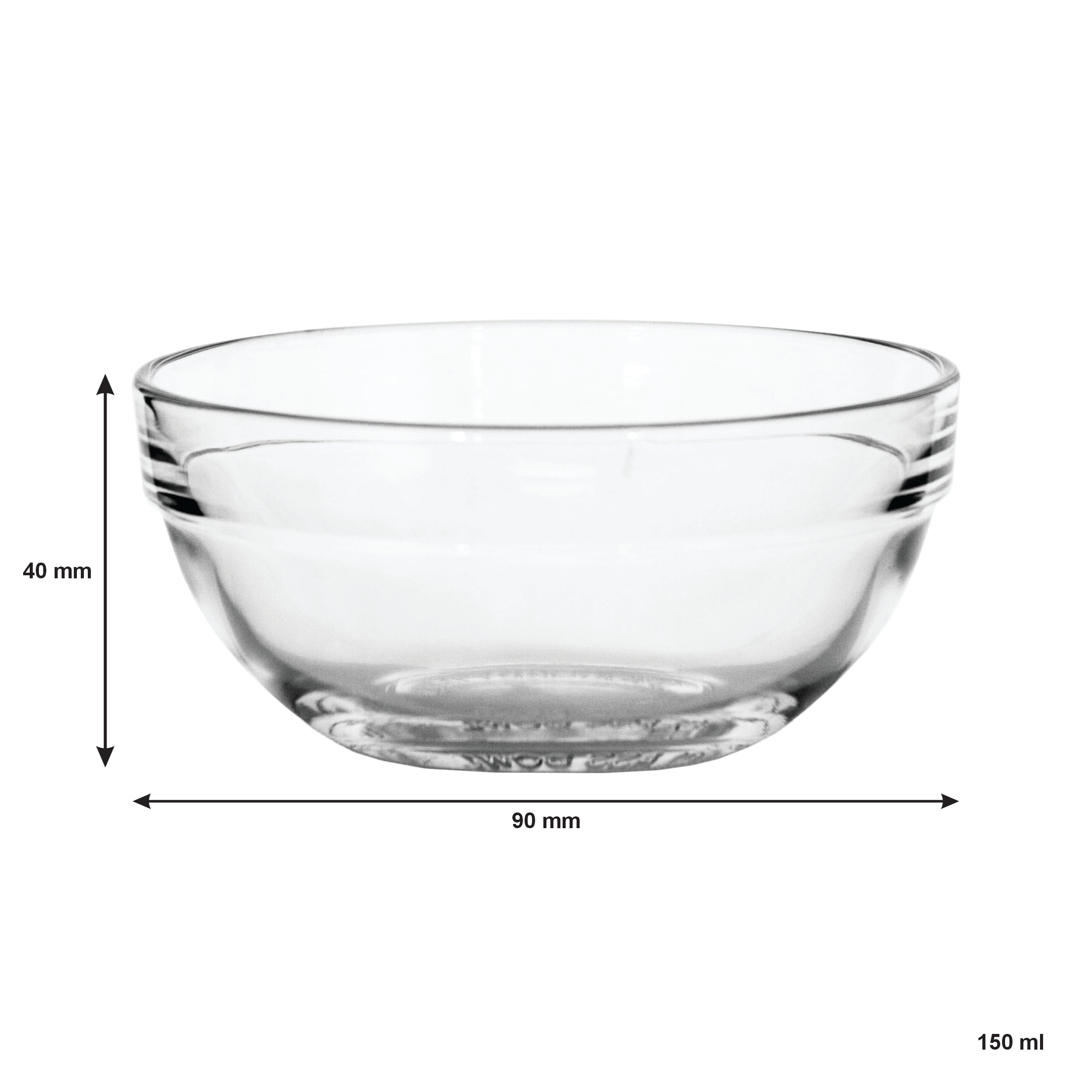 REGENT TEMPERED GLASS STACKABLE BOWL, 150ML