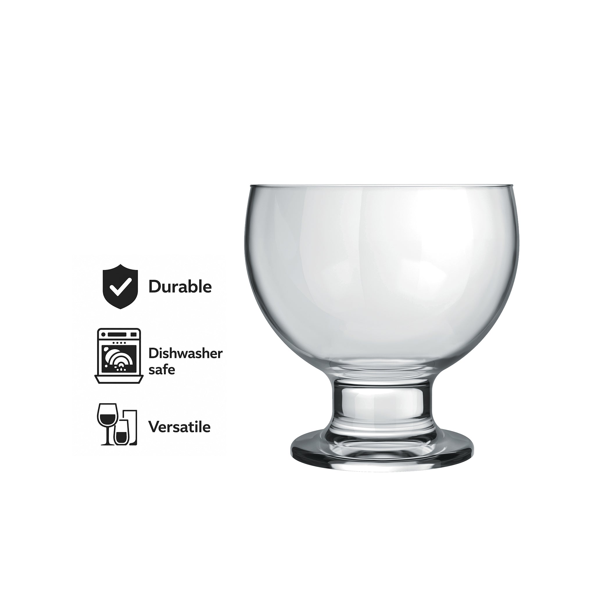 NADIR PAULISTA GLASS DESSERT BOWL, 400ML