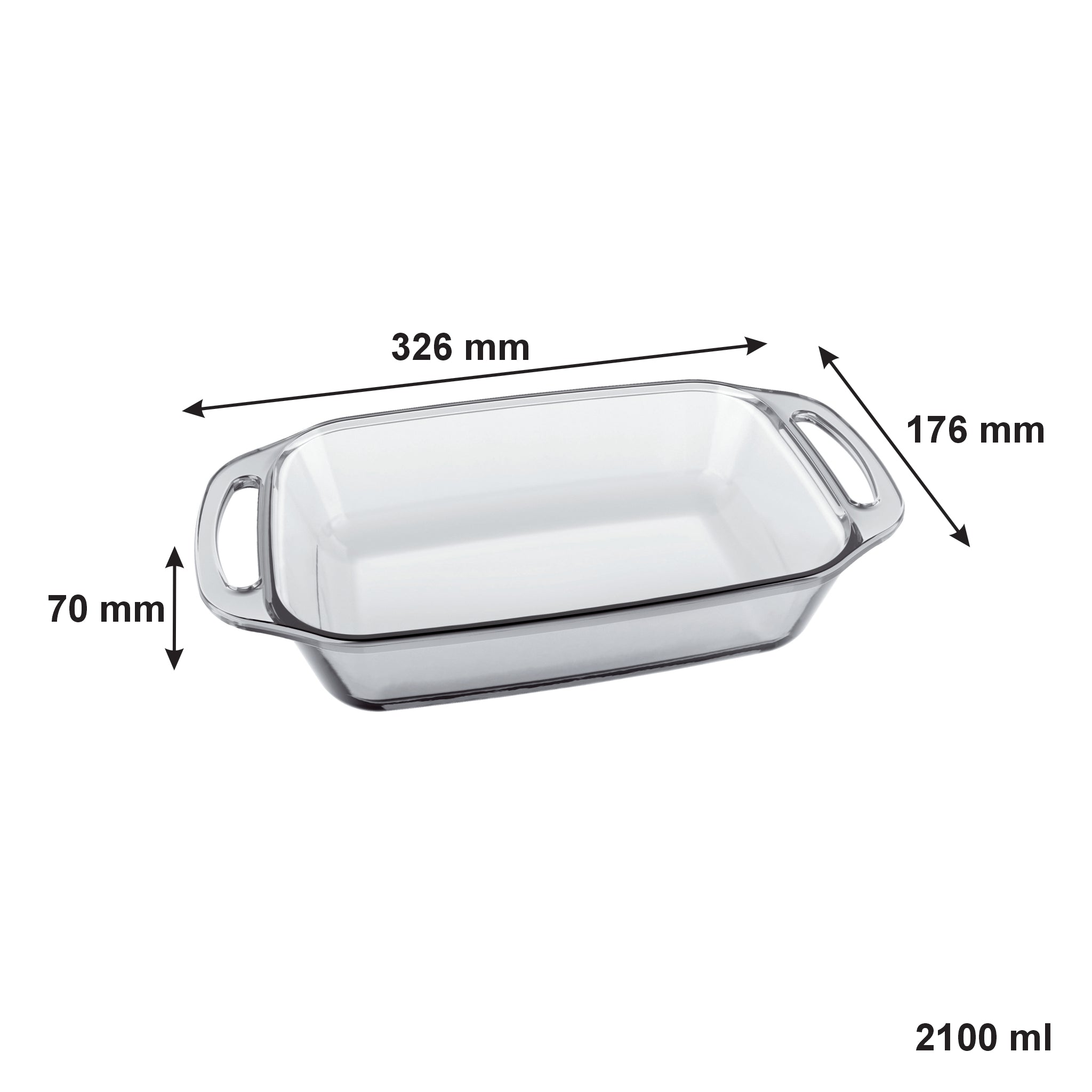 MARINEX SELETTA SMALL RECT. ROASTER WITH HANDLES, 2.1L