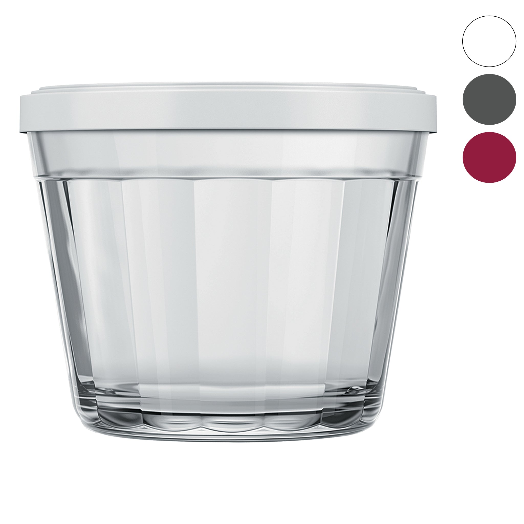 NADIR AMERICANO SMALL BOWL WITH 3 COLOURED PLASTIC LIDS, 150ML