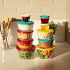 NADIR AMERICANO SMALL BOWL WITH 3 COLOURED PLASTIC LIDS, 150ML
