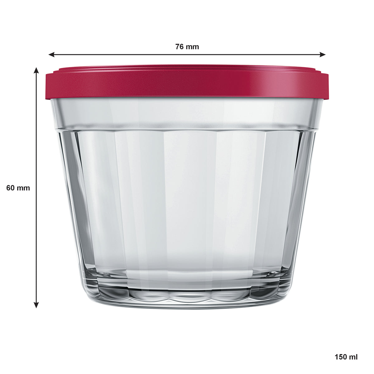 NADIR AMERICANO SMALL BOWL WITH 3 COLOURED PLASTIC LIDS, 150ML