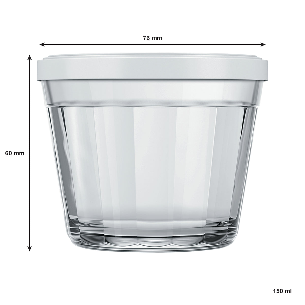 NADIR AMERICANO SMALL BOWL WITH 3 COLOURED PLASTIC LIDS, 150ML