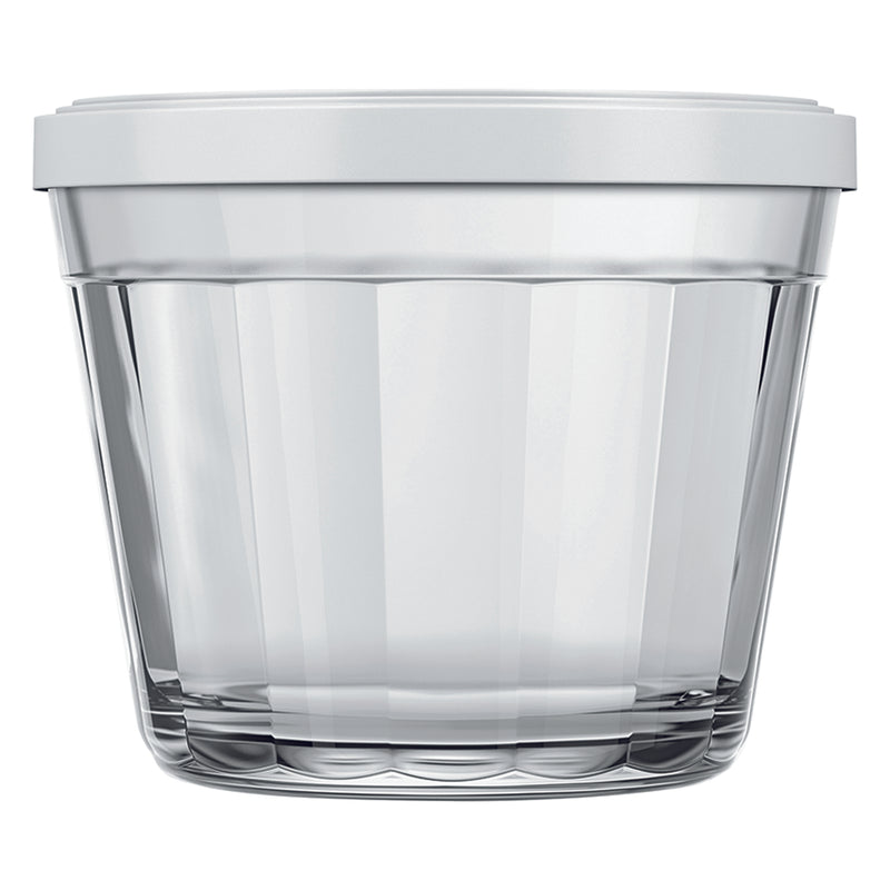 NADIR AMERICANO MEDIUM BOWL WITH 4 COLOURED PLASTIC LIDS, 350ML (103MM DIAX71MM)