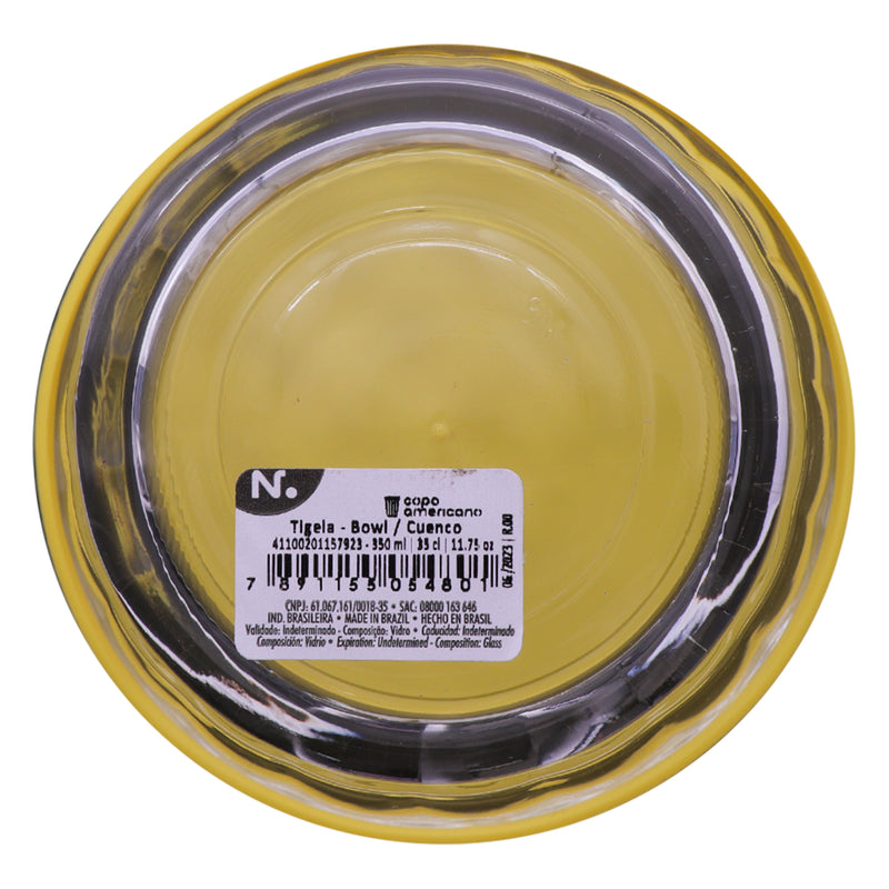 NADIR AMERICANO MEDIUM BOWL WITH 4 COLOURED PLASTIC LIDS, 350ML (103MM DIAX71MM)