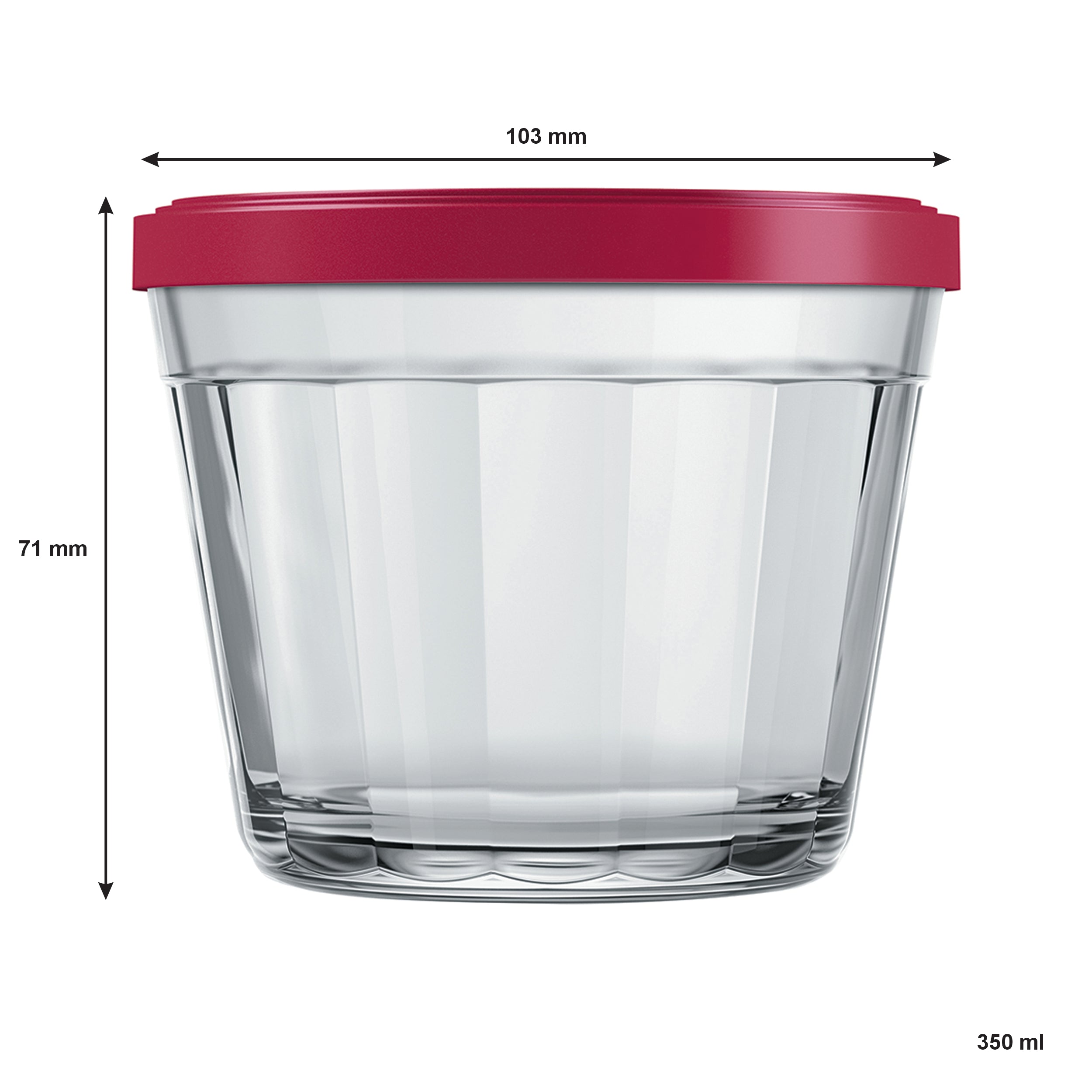 NADIR AMERICANO MEDIUM BOWL WITH 3 COLOURED PLASTIC LIDS, 350ML