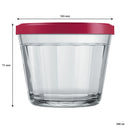NADIR AMERICANO MEDIUM BOWL WITH 4 COLOURED PLASTIC LIDS, 350ML (103MM DIAX71MM)