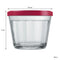 NADIR AMERICANO MEDIUM BOWL WITH 4 COLOURED PLASTIC LIDS, 350ML (103MM DIAX71MM)