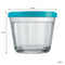 NADIR AMERICANO MEDIUM BOWL WITH 4 COLOURED PLASTIC LIDS, 350ML (103MM DIAX71MM)