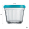 NADIR AMERICANO MEDIUM BOWL WITH 4 COLOURED PLASTIC LIDS, 350ML (103MM DIAX71MM)