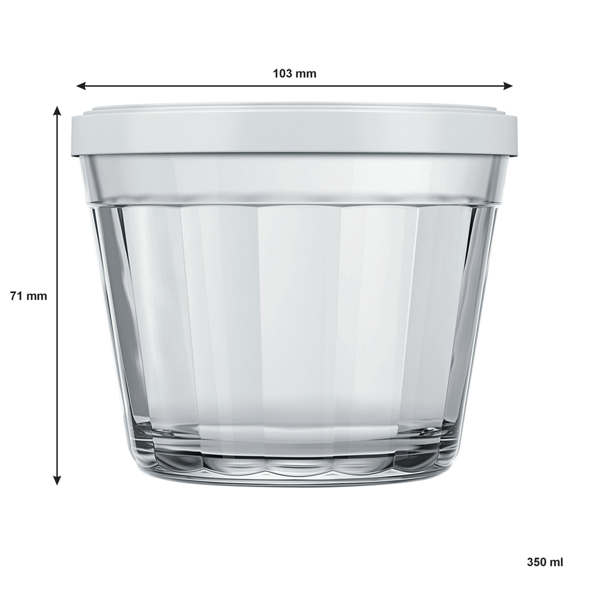 NADIR AMERICANO MEDIUM BOWL WITH 3 COLOURED PLASTIC LIDS, 350ML