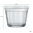 NADIR AMERICANO MEDIUM BOWL WITH 4 COLOURED PLASTIC LIDS, 350ML (103MM DIAX71MM)