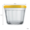 NADIR AMERICANO MEDIUM BOWL WITH 4 COLOURED PLASTIC LIDS, 350ML (103MM DIAX71MM)