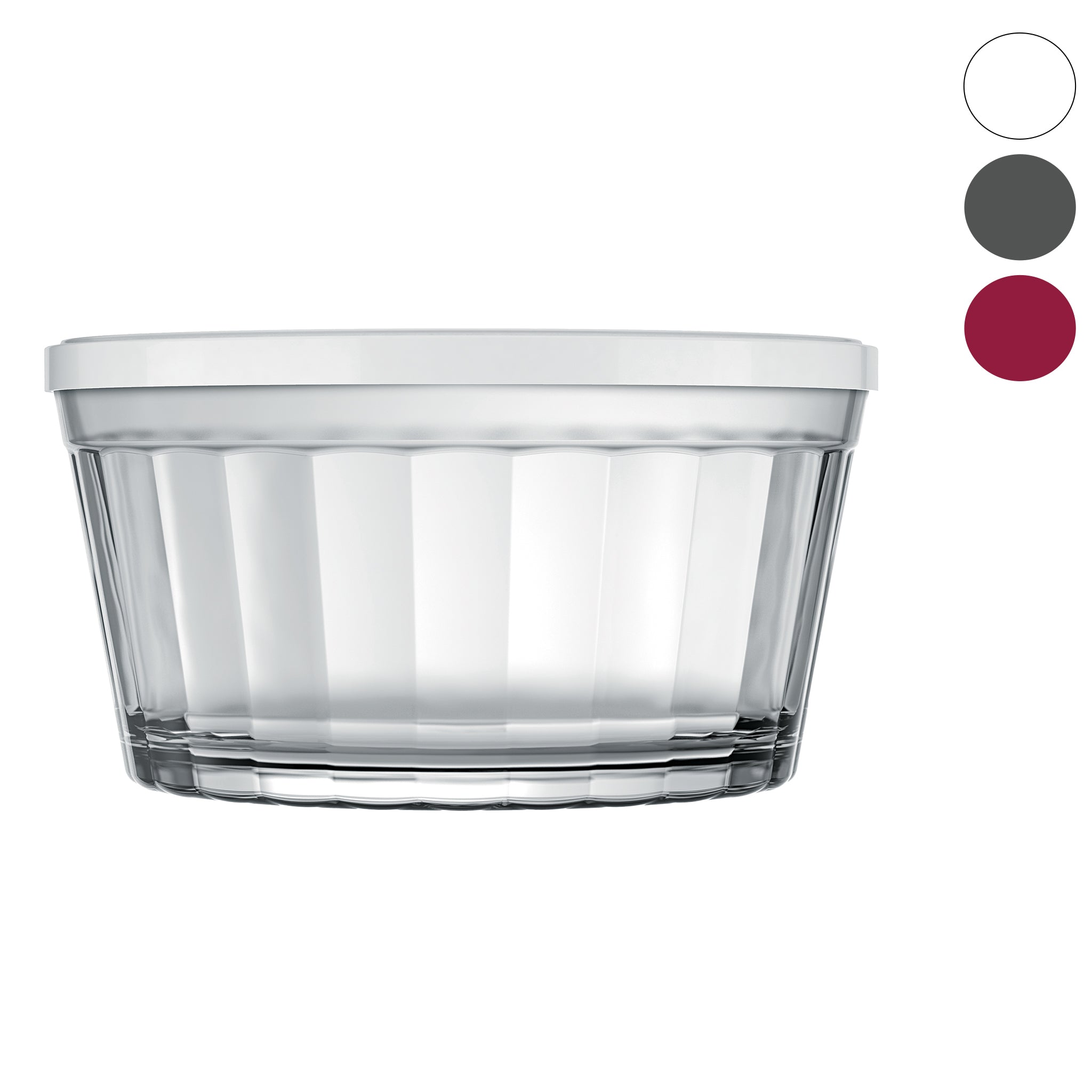 NADIR AMERICANO LARGE BOWL WITH 3 COLOURED PLASTIC LIDS, 600ML