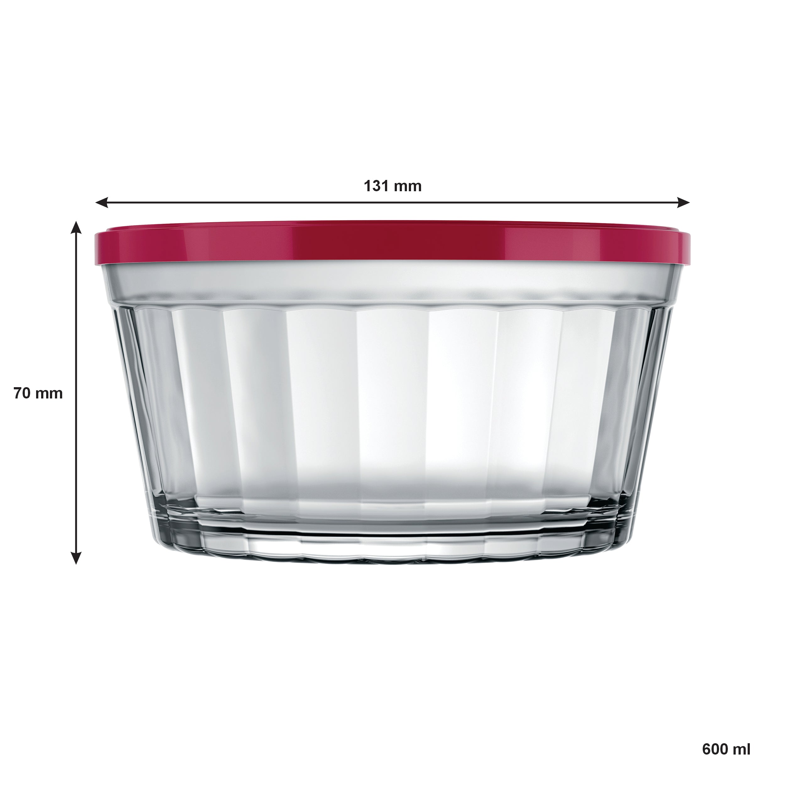 NADIR AMERICANO LARGE BOWL WITH 3 COLOURED PLASTIC LIDS, 600ML