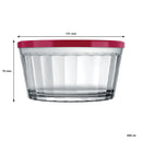 NADIR AMERICANO LARGE BOWL WITH 4 COLOURED PLASTIC LIDS, 600ML (131MM DIAX70MM)