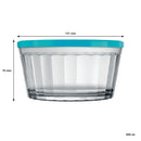 NADIR AMERICANO LARGE BOWL WITH 4 COLOURED PLASTIC LIDS, 600ML (131MM DIAX70MM)