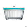 NADIR AMERICANO LARGE BOWL WITH 4 COLOURED PLASTIC LIDS, 600ML (131MM DIAX70MM)
