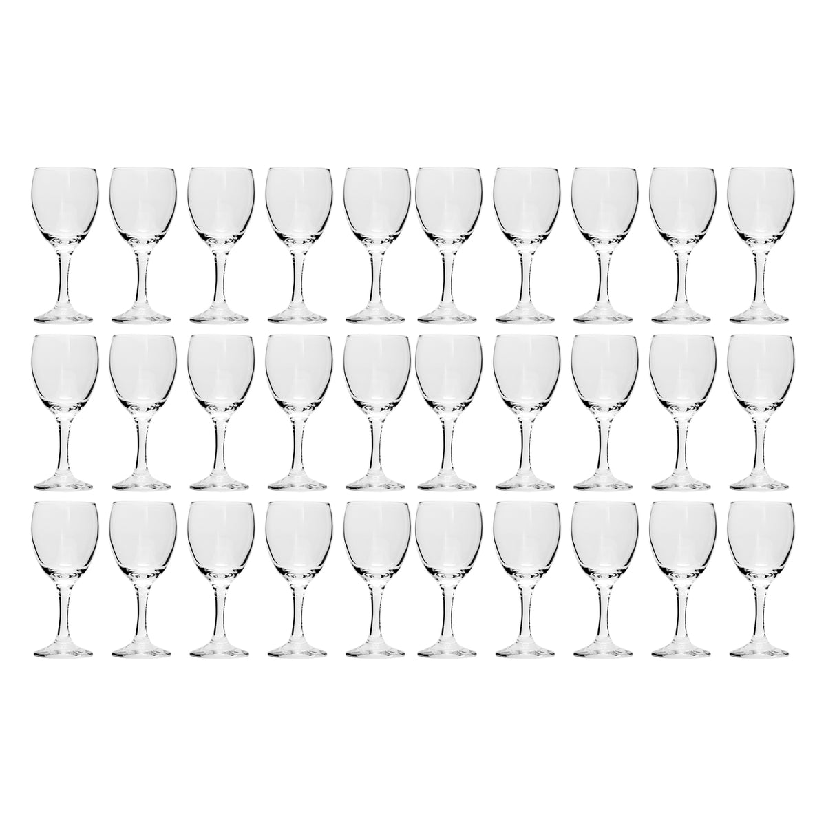 REGENT BLUE PLASTIC CRATE WITH WINE GLASSES 30PK, 250ML