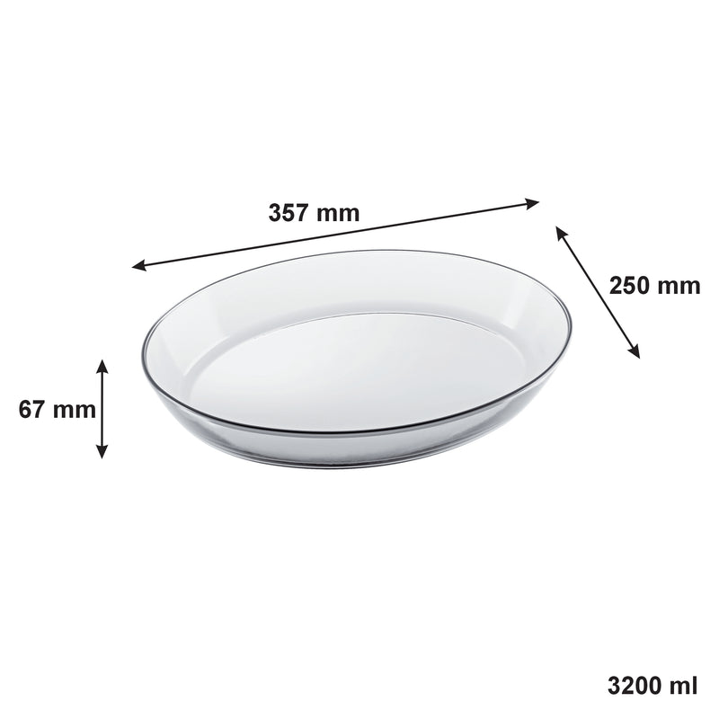 MARINEX OVAL ROASTER WITH COLOURED PLASTIC LID, 3.2LT (357X250X67MM)