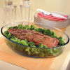 MARINEX OVAL ROASTER WITH COLOURED PLASTIC LID, 3.2LT (357X250X67MM)