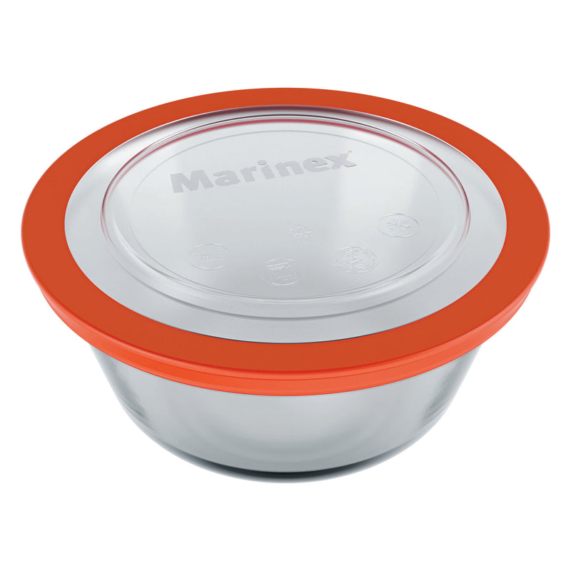 MARINEX ROUND FOOD STORAGE CONTAINER WITH PLASTIC LID, 600ML (144MM DIAX65MM)