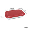 MARINEX RECTANGULAR ROASTER WITH RED PLASTIC LID, 5.3L