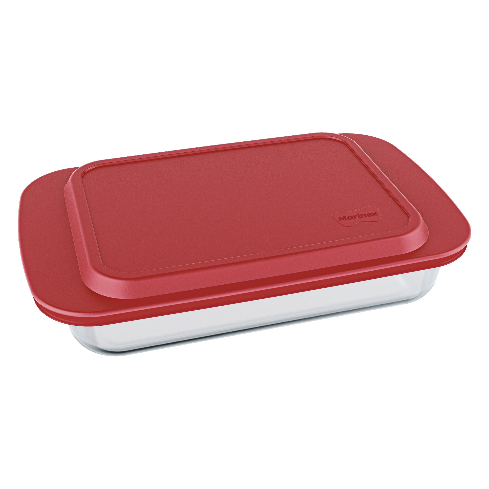 MARINEX RECTANGULAR ROASTER WITH RED PLASTIC LID, 5.3L