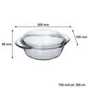 MARINEX SMALL ROUND CASSEROLE (700ML & LID 300ML), 1LT (205X160X65MM)