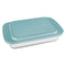 MARINEX RECT. ROASTER WITH BLUE PLASTIC LID, 3.7LT