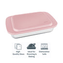 MARINEX RECT. ROASTER WITH PINK PLASTIC LID, 3.7L
