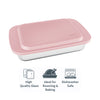 MARINEX RECT. ROASTER WITH PINK PLASTIC LID, 3.7L