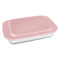 MARINEX RECT. ROASTER WITH PINK PLASTIC LID, 3.7LT