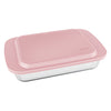 MARINEX RECT. ROASTER WITH PINK PLASTIC LID, 3.7LT